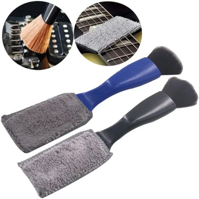1PCS Guitar Care Brush String Fingerboard Cleaning Dust Removal Brush, Double Head Musical Instrument Accessories - Image 1