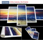 5 Piece Walking Elephant Sunset Africa Grassland Scenery Canavs Painting Prints Poster Living Room Wall Art Cuadros No Frame - Image 4