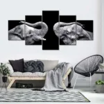 5 Piece Walking Elephant Sunset Africa Grassland Scenery Canavs Painting Prints Poster Living Room Wall Art Cuadros No Frame - Image 12