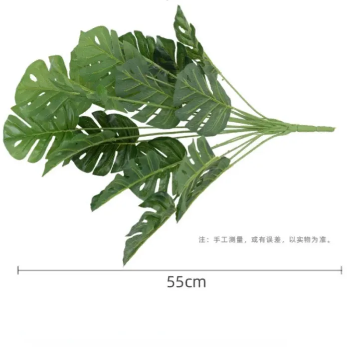 Artificial Plants Green Palm Leaves Monstera Home Garden Living Room Bedroom Balcony Decoration Tropical Plastic Fake Plant Long - Image 8