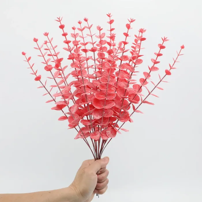 5pcs/Lot Artificial Gold Eucalyptus Branch Stem Artificial Plants for Home Wedding Flower Arrangement Greenery Decoration - Image 7