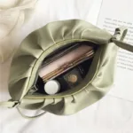 Fashion Women Shoulder Bag New Arrival Crossbody Bag Female Solid Color Pleated Design Ladies Bag Mini Zipper Cloud Bag For Girl - Image 4