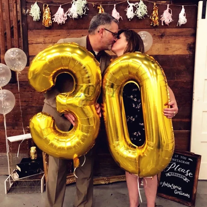 32 inch Large Gold figure Balloons 18 20 30 40 50 60 70 80 90 years adult Birthday Anniversary Decoration Number Balls Supplies - Image 6