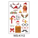 Christmas Tattoo Stickers Children Kids Cute Cartoon Transfer Face Arm Body Art Tattoo Decors Festival Party Makeup Decals - Image 14