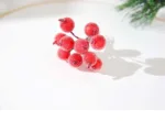 10pcs Mini Apple Fake Fruit glass Berries Artificial pomegranate red cherry Bouquet Stamen Christmas Apple Decorative - Image 6