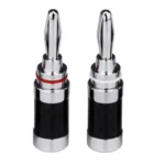 Banana Plug Connector Consumer Electronics Bananas Conector Audio Jack Rhodium Plated Carbon Fiber Screw Press Speaker Terminal - Image 7
