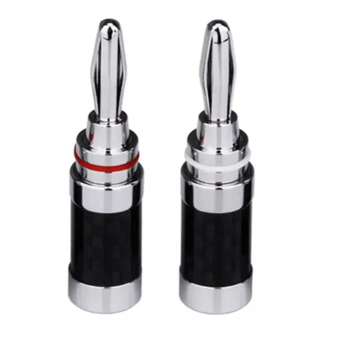 Banana Plug Connector Consumer Electronics Bananas Conector Audio Jack Rhodium Plated Carbon Fiber Screw Press Speaker Terminal - Image 7