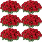 50 Pcs Artificial Rose Flower Silk Roses Bouquet Real Looking Fake Roses for Home Wedding Centerpieces Party Decorations - Image 23