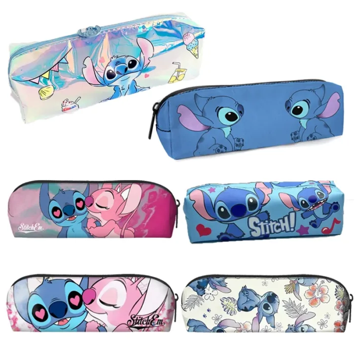 Disney Anime Stitch Pencil Case Kawaii laser Pen Bag Cartoon Students Storage Bag Stationery School Supplies Christmars Gift - Image 1
