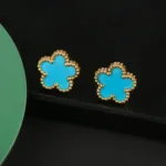 Stainless Steel Colorfast Simple Plant Five-leaf Flower Bracelet Necklace Earrings Three-piece Jewelry Ladies Four-leaf Clover - Image 30