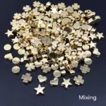 50Pcs/lot about 8mm Star Love Heart Gold Color Loose Spacer CCB Acrylic Beads DIY Jewelry Making Findings Charm - Image 4