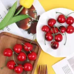 30Pcs Fake Cherry Simulation Cherry Ornament Craft Artificial Fruit Model Food Photography Props Party Decor Home Decoration