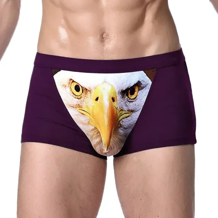 Boxer Men Underpants Modal Men's Wolf Panties Cartoon Animal Funny Boxers U Pouch Bulge Underwear Men  Lingerie Gift - Image 3
