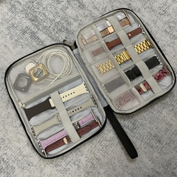 UTHAI Watchband box for Apple Watch strap case data cable Travel smart watch Wriststrap storage bag Box watches organizer - Image 5