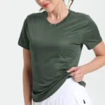 Women's Solid Color Ultralight Quick Dry Sport T-Shirt,Breathable Lightweight  ,Running Gym Compression Shirt - Image 12