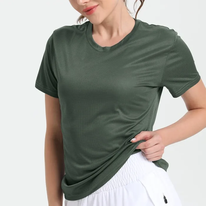 Women's Solid Color Ultralight Quick Dry Sport T-Shirt,Breathable Lightweight  ,Running Gym Compression Shirt - Image 12