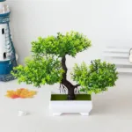 Artificial Plastic Plants Bonsai Small Tree Pot Fake Plant Potted Flower Garden Arrangement Ornaments Room Home Table Decoration