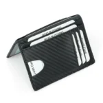 YUECIMIE Black Carbon Fiber Thin Credit Card Holder Slim RFID Wallets Pu Leather Driver License Cover Holder For Men Card Wallet - Image 7