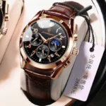 POEDAGAR Men Watches 2021 New Fashion Leather Waterproof Luminous Top Brand Luxury Mens Quartz Wristwatch Relogio Masculino - Image 3