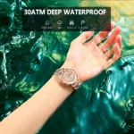 POEDAGAR Watch Women New Fashion Luxury Stainless Steel Wristwatch Bracelet Simple Rose Gold Waterproof Luminous Ladies Watches - Image 4