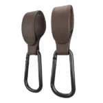 Convenient Baby Stroller Hooks Clips Stroller Accessories Aluminum Alloy Carabiner for Hanging Diaper Bags PU Leather - Image 15