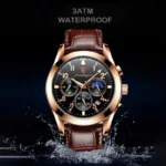 POEDAGAR Men Watches 2021 New Fashion Leather Waterproof Luminous Top Brand Luxury Mens Quartz Wristwatch Relogio Masculino - Image 4