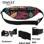 TINYAT Print Leaf Travel Waist Bag for Men and Women Fashion Casual Shoulder Bag Man Belt Pouch Female Banana Fanny Bag - Image 4