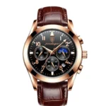 POEDAGAR Men Watches 2021 New Fashion Leather Waterproof Luminous Top Brand Luxury Mens Quartz Wristwatch Relogio Masculino - Image 6