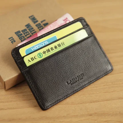 LANSPACE genuine leather credit card case slim bank card case credit Card Holder hot sale ID card holder fashion
