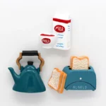 Home decoration magnetic refrigerator paste sticky notes bread machine tomato egg pan teapot milk model fridge magnet collection - Image 4