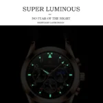 POEDAGAR Men Watches 2021 New Fashion Leather Waterproof Luminous Top Brand Luxury Mens Quartz Wristwatch Relogio Masculino - Image 5