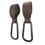 Convenient Baby Stroller Hooks Clips Stroller Accessories Aluminum Alloy Carabiner for Hanging Diaper Bags PU Leather - Image 6