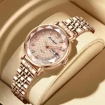 POEDAGAR Watch Women New Fashion Luxury Stainless Steel Wristwatch Bracelet Simple Rose Gold Waterproof Luminous Ladies Watches - Image 2