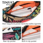 TINYAT Print Leaf Travel Waist Bag for Men and Women Fashion Casual Shoulder Bag Man Belt Pouch Female Banana Fanny Bag - Image 3