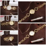gold watch luxury fashion diamond watch for women wristwatch girls watch gift lover ladies quartz watches - Image 6
