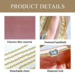 elegant inlaid rhinestone exquisite small handbag wedding party dinner ladies fashion silk clutch bag handbag banquet wallet suitable for weekend event party - Image 6
