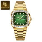 POEDAGAR Top Brand Luxury Watch for Men Waterproof Luminous Date Week Man Wristwatch Stainless Steel Square Quartz Men's Watches - Image 10