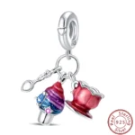 Dessert Afternoon Tea Series 925 Silver Coffee Cake Pizza Fries Sweet Charms Beads 3mm DIY Fine Jewelry Making - Image 25