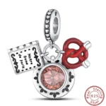 Dessert Afternoon Tea Series 925 Silver Coffee Cake Pizza Fries Sweet Charms Beads 3mm DIY Fine Jewelry Making - Image 44