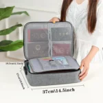 Men Briefcase Handbag Outdoor Travel Credentials Luggage Storage Bag Women Waterproof Text Letter Print Documents Organizer Case - Image 2