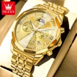 OLEVS 3673 Mens Watch Business Brand Quartz Watches Multifunctional Chronograph Waterproof Moon Phase Watch Mens Gifts Original - Image 13