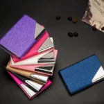 Laser Engraved LOGO Luxury Wallet PU Leather Business ID Credit Card Holder For Women Men Fashion Brand Metal Aluminum Card Case - Image 2