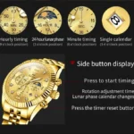 OLEVS 2932 Men Watch HD Night Light Waterproof Moonphase Men Watch Fashion Business Chronograph Luxury Brand Quartz Watch Reloj - Image 4