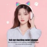 JST-28 Wireless Headphones Cat Ears Bluetooth Earphones Stereo Music Earbuds Bluetooth Sports Gaming Headset with Mic for Phones - Image 3