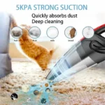 Portable Car Wireless Vacuum Cleaner Powerful Suction Rechargeable Handheld Vacuum Cleaner Quick Charge for Car Home Pet Hair - Image 2