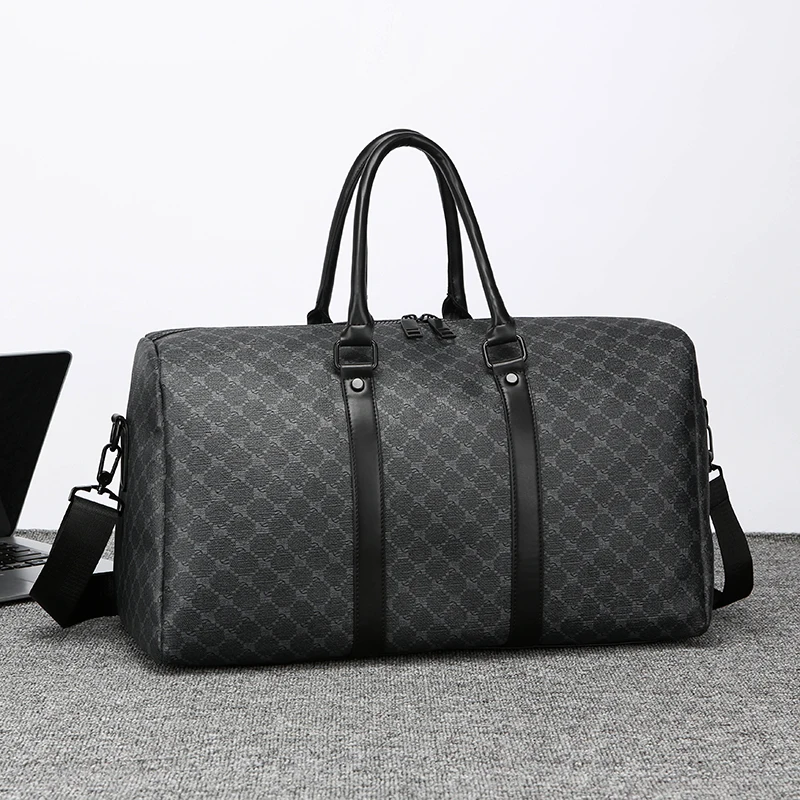 S10ef394ade164af79b1137dea37951d69.webp Men’s Black Traveling Bag Large Capacity Business Travel Luggage Bag Classic Full Body Printed Handbag Shoulder Bags for Men - Image 1