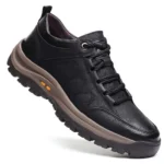 Men's British Lace-Up Sneaker Wear-resistant Lightweight Leather Shoes for Mountain Climbing Camping - Image 4