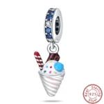 Dessert Afternoon Tea Series 925 Silver Coffee Cake Pizza Fries Sweet Charms Beads 3mm DIY Fine Jewelry Making - Image 47