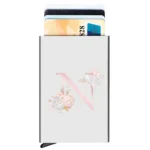 Rfid Credit Card Holder Metal Ultra-thin Anti-theft Man Wallet Pop-up Minimalist Wallet Silver Metal Wallet ,Pink Flower Pattern - Image 22
