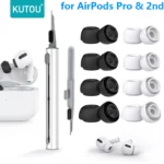 KUTOU 4 Pairs Liquid Silicone Ear Tips for Airpods Pro 1 2 Noise Reduction Pad Earplugs Ear Caps Comes with cleaning pen